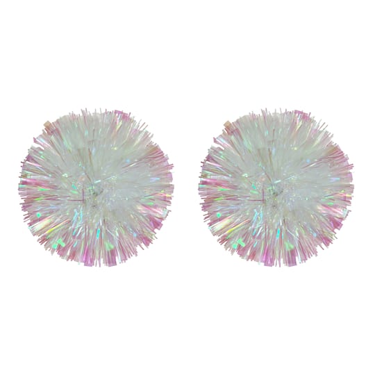 Michaels, 4.5" Iridescent White Pom Pom Bows, 2ct. by Celebrate It™ – Category: Gift Ribbon & Bows